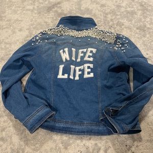 Wife life pearl jean jacket M